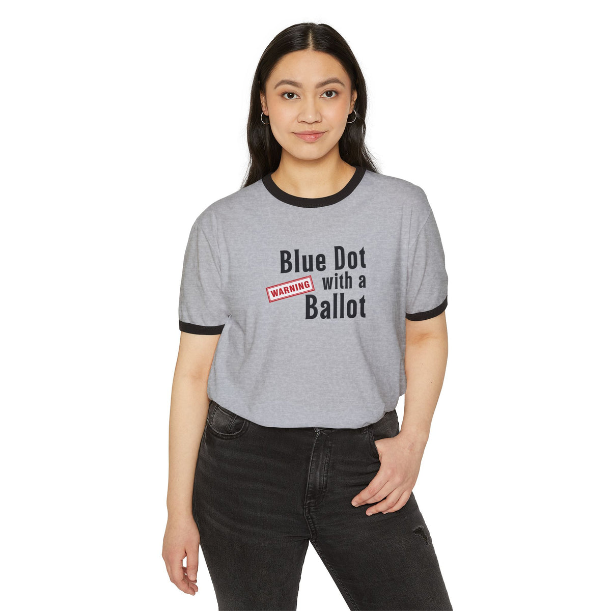 Blue Dot Ballot Ringer Tee | Voting & Political Shirt