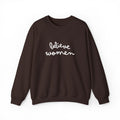 Believe Women Embroidered Sweatshirt | Feminist Statement Crewneck | Women's Rights Embroidered Pullover