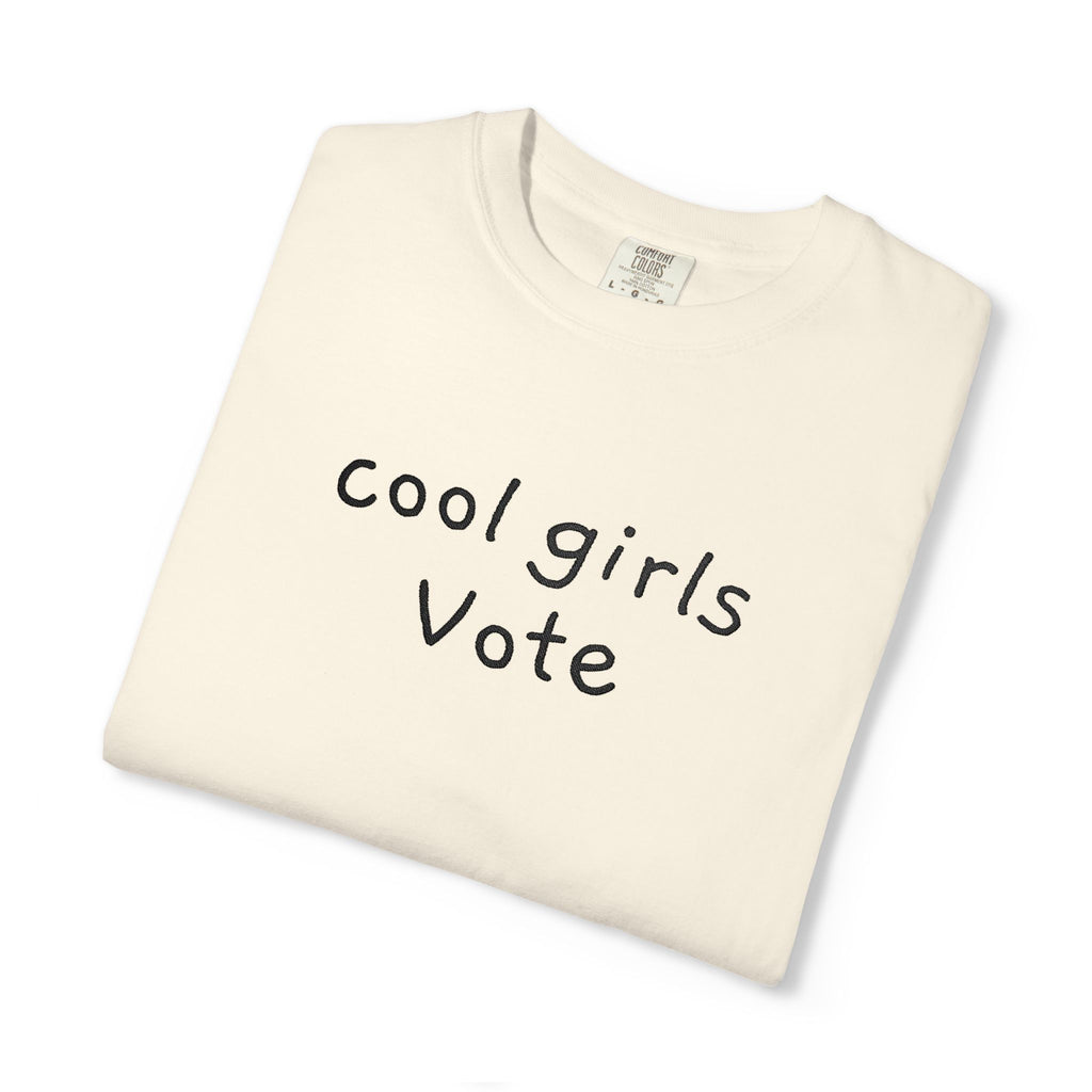 Cool Girls Vote Embroidered T-Shirt | Feminist Tee | Women's Voting Shirt