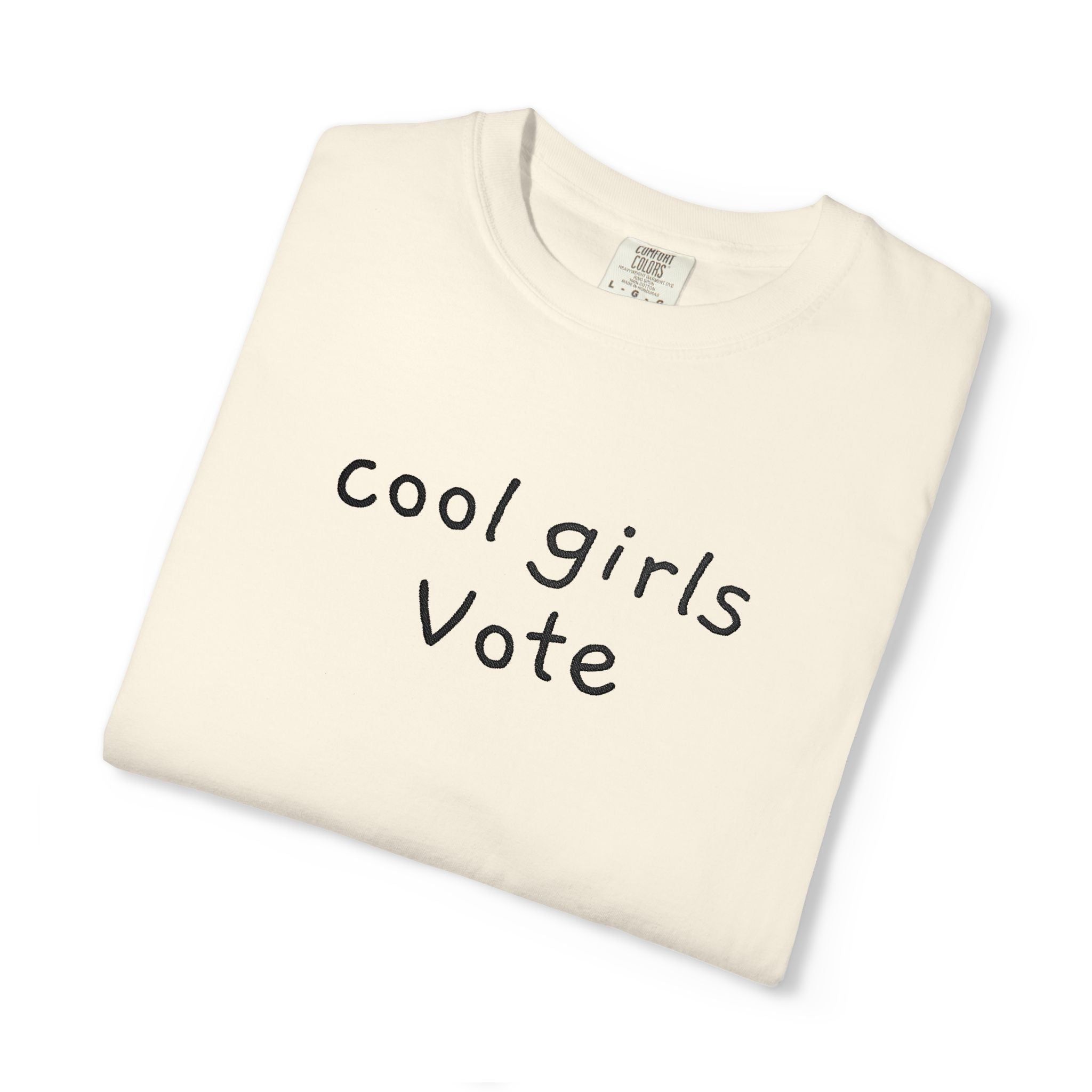 Cool Girls Vote Embroidered T-Shirt | Feminist Tee | Women's Voting Shirt