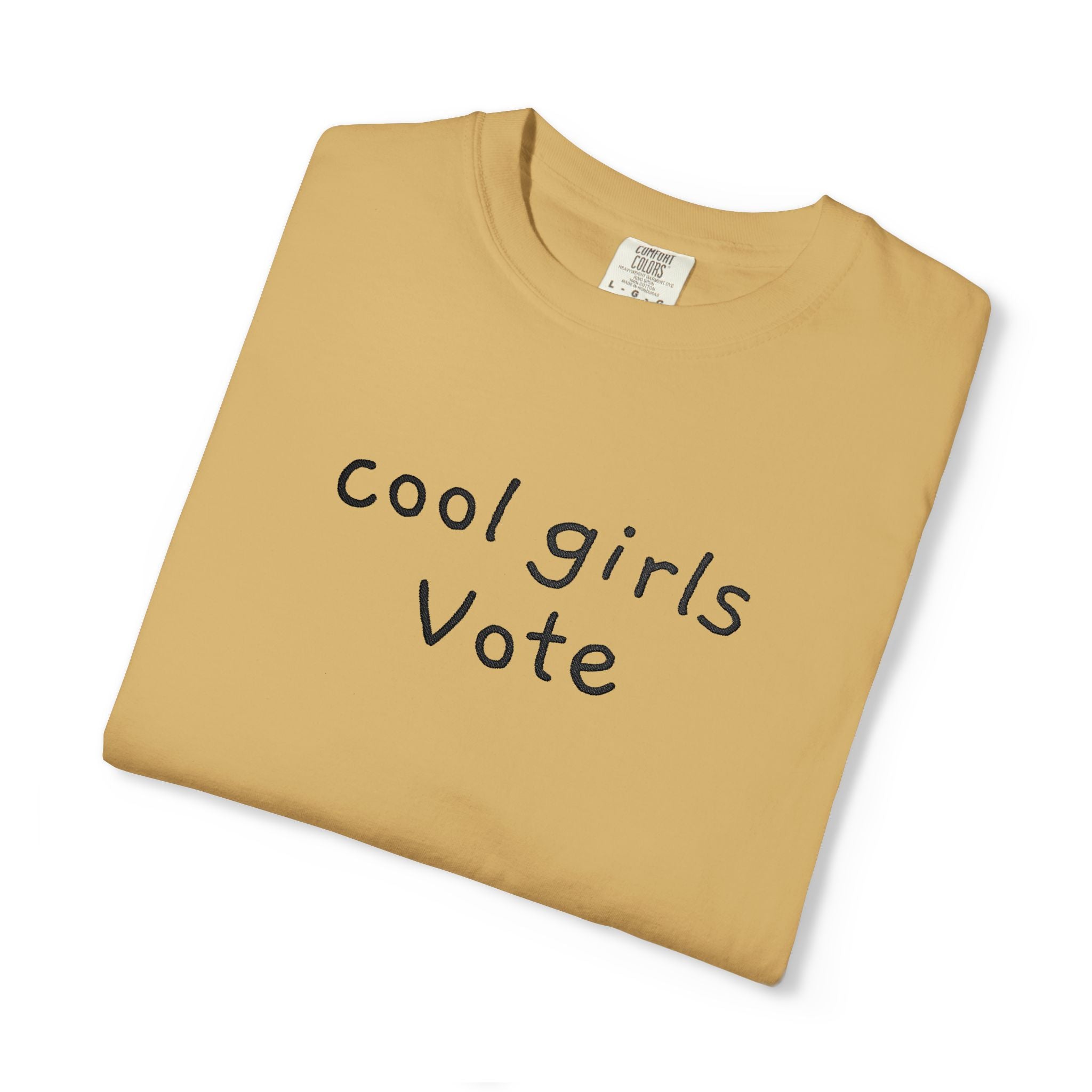 Cool Girls Vote Embroidered T-Shirt | Feminist Tee | Women's Voting Shirt
