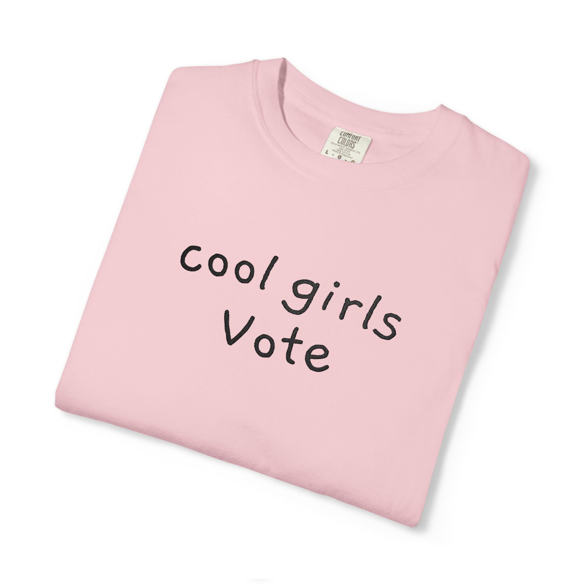 Cool Girls Vote Embroidered T-Shirt | Feminist Tee | Women's Voting Shirt