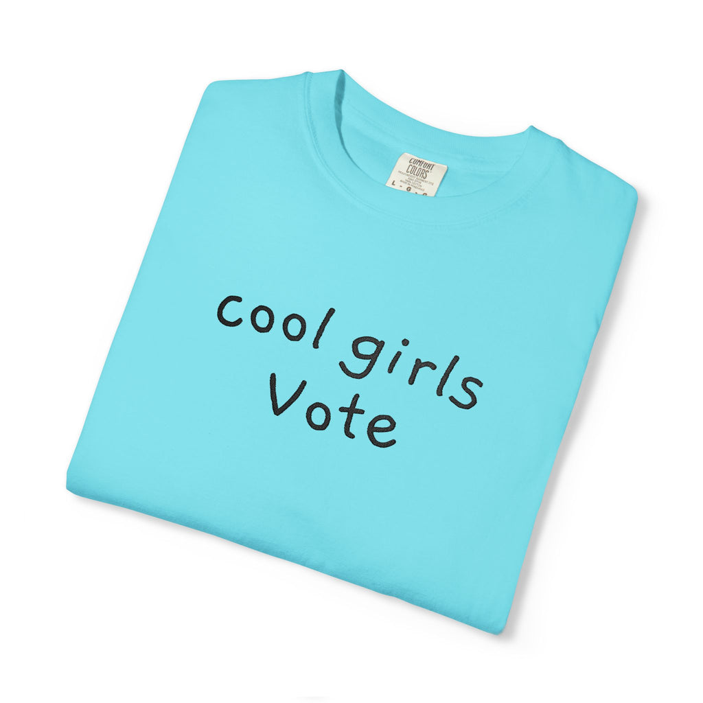Cool Girls Vote Embroidered T-Shirt | Feminist Tee | Women's Voting Shirt