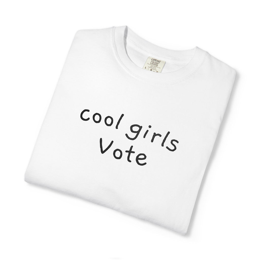 Cool Girls Vote Embroidered T-Shirt | Feminist Tee | Women's Voting Shirt