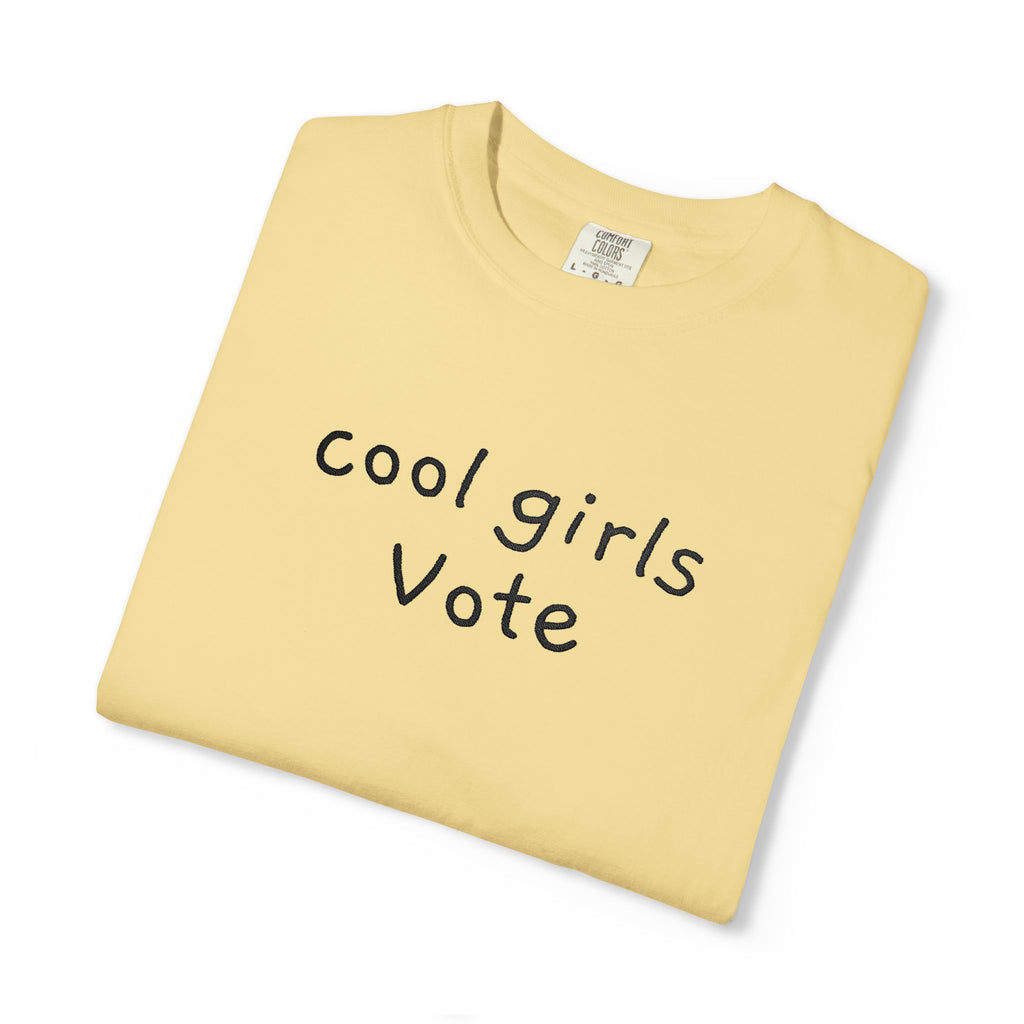 Cool Girls Vote Embroidered T-Shirt | Feminist Tee | Women's Voting Shirt