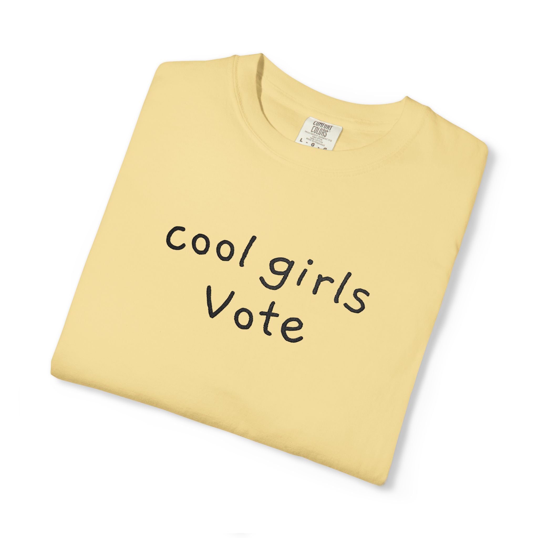 Cool Girls Vote Embroidered T-Shirt | Feminist Tee | Women's Voting Shirt