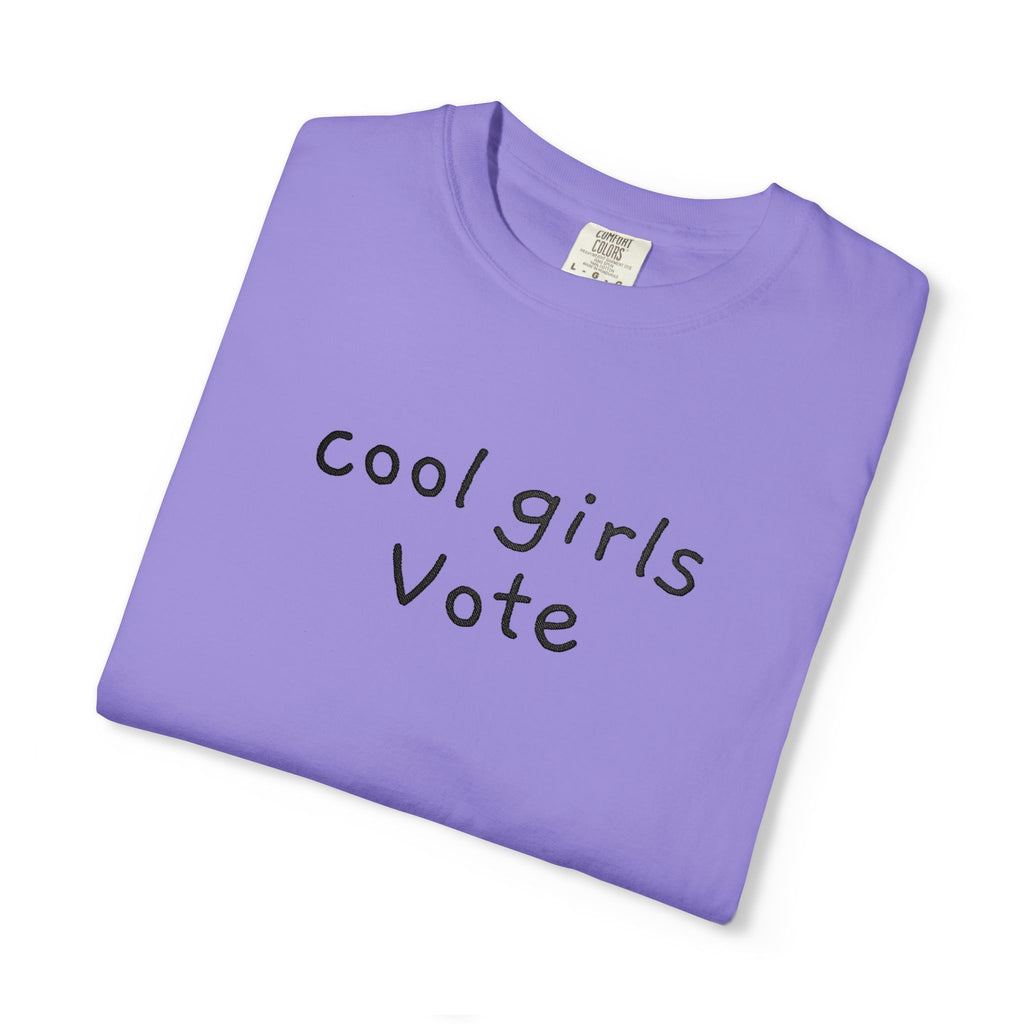 Cool Girls Vote Embroidered T-Shirt | Feminist Tee | Women's Voting Shirt