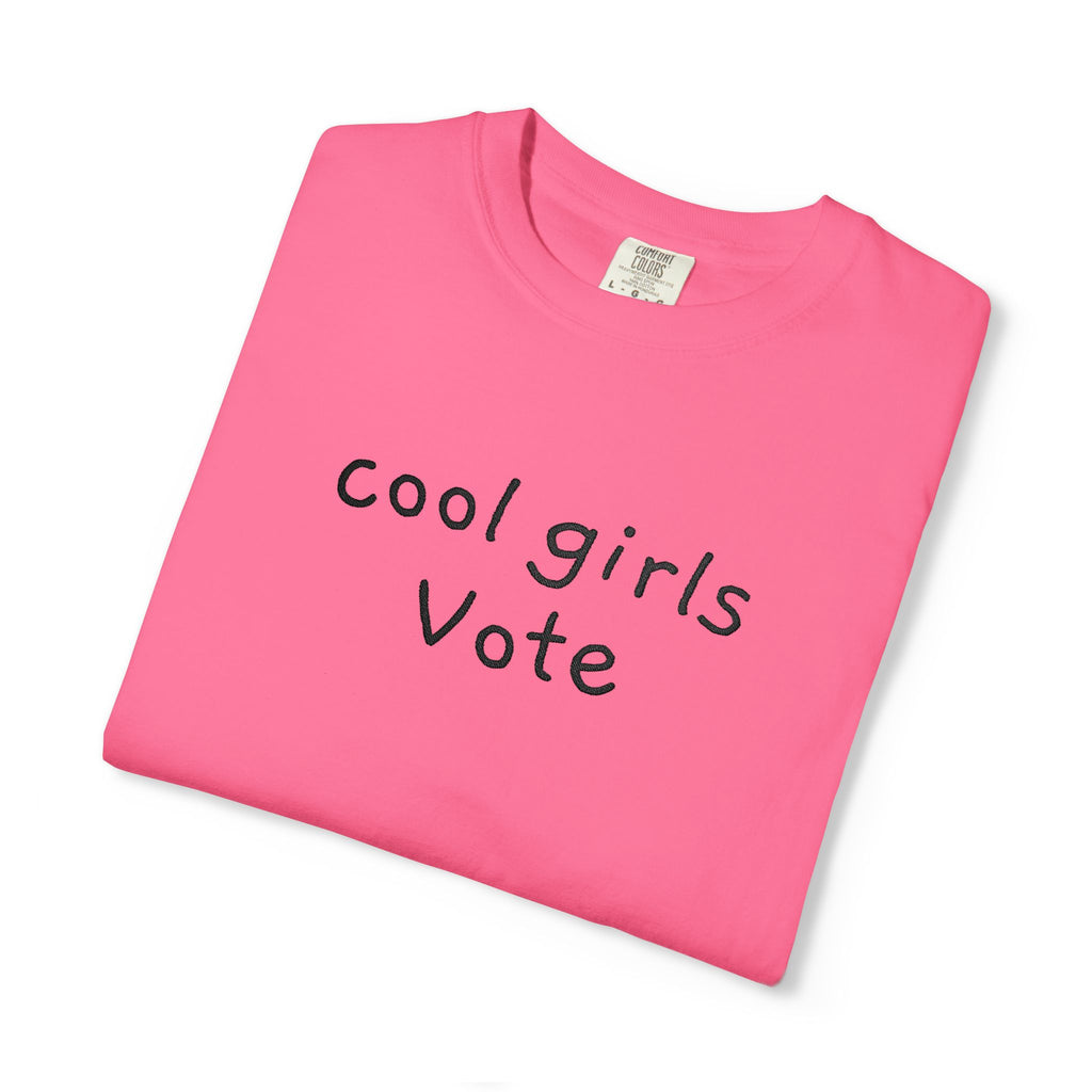 Cool Girls Vote Embroidered T-Shirt | Feminist Tee | Women's Voting Shirt