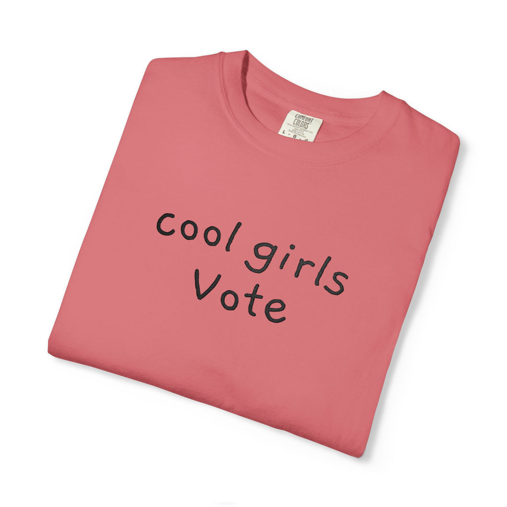 Cool Girls Vote Embroidered T-Shirt | Feminist Tee | Women's Voting Shirt