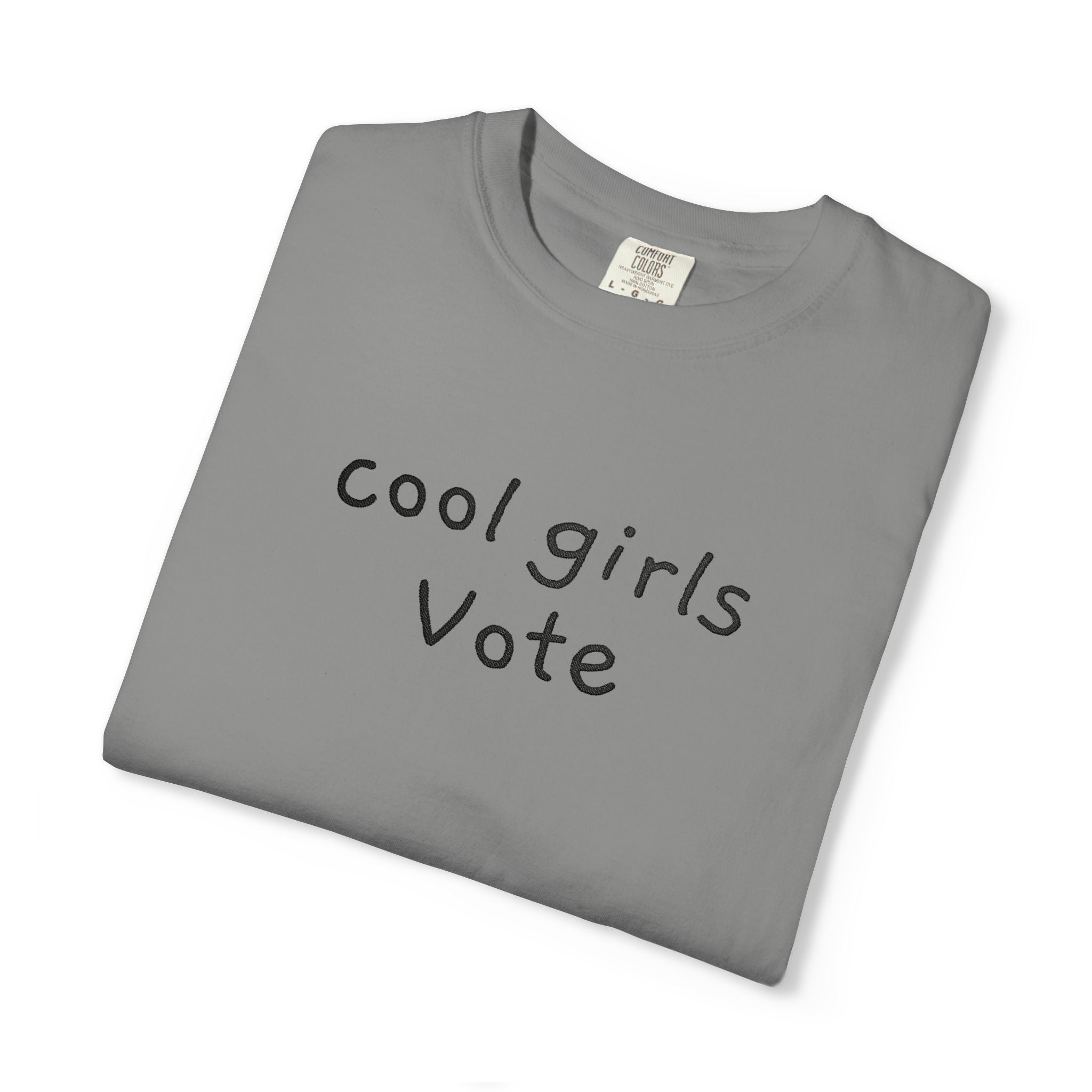 Cool Girls Vote Embroidered T-Shirt | Feminist Tee | Women's Voting Shirt