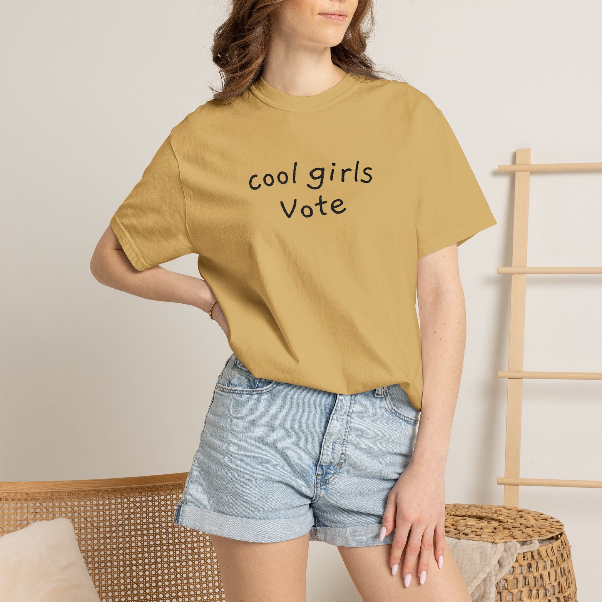 Cool Girls Vote Embroidered T-Shirt | Feminist Tee | Women's Voting Shirt