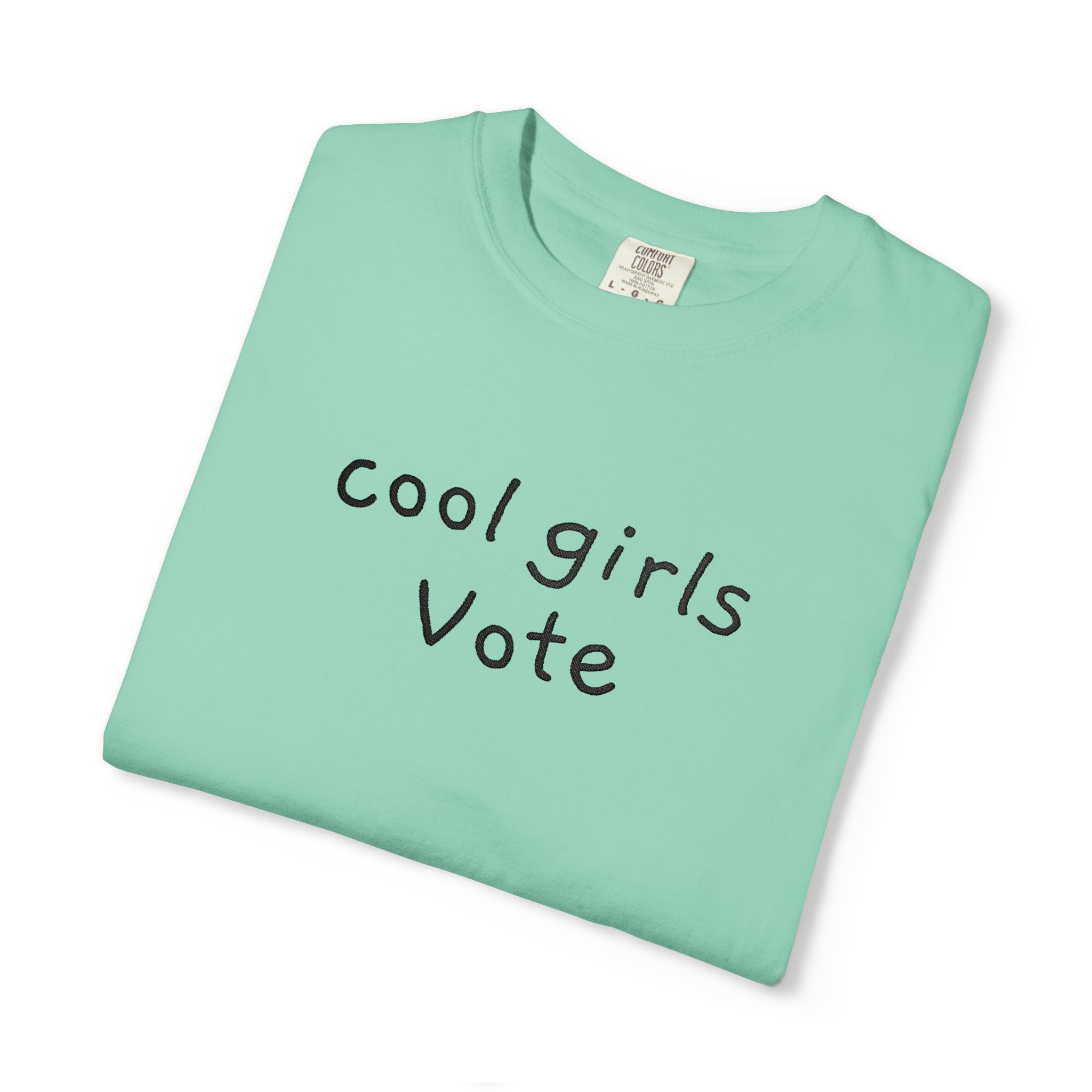 Cool Girls Vote Embroidered T-Shirt | Feminist Tee | Women's Voting Shirt